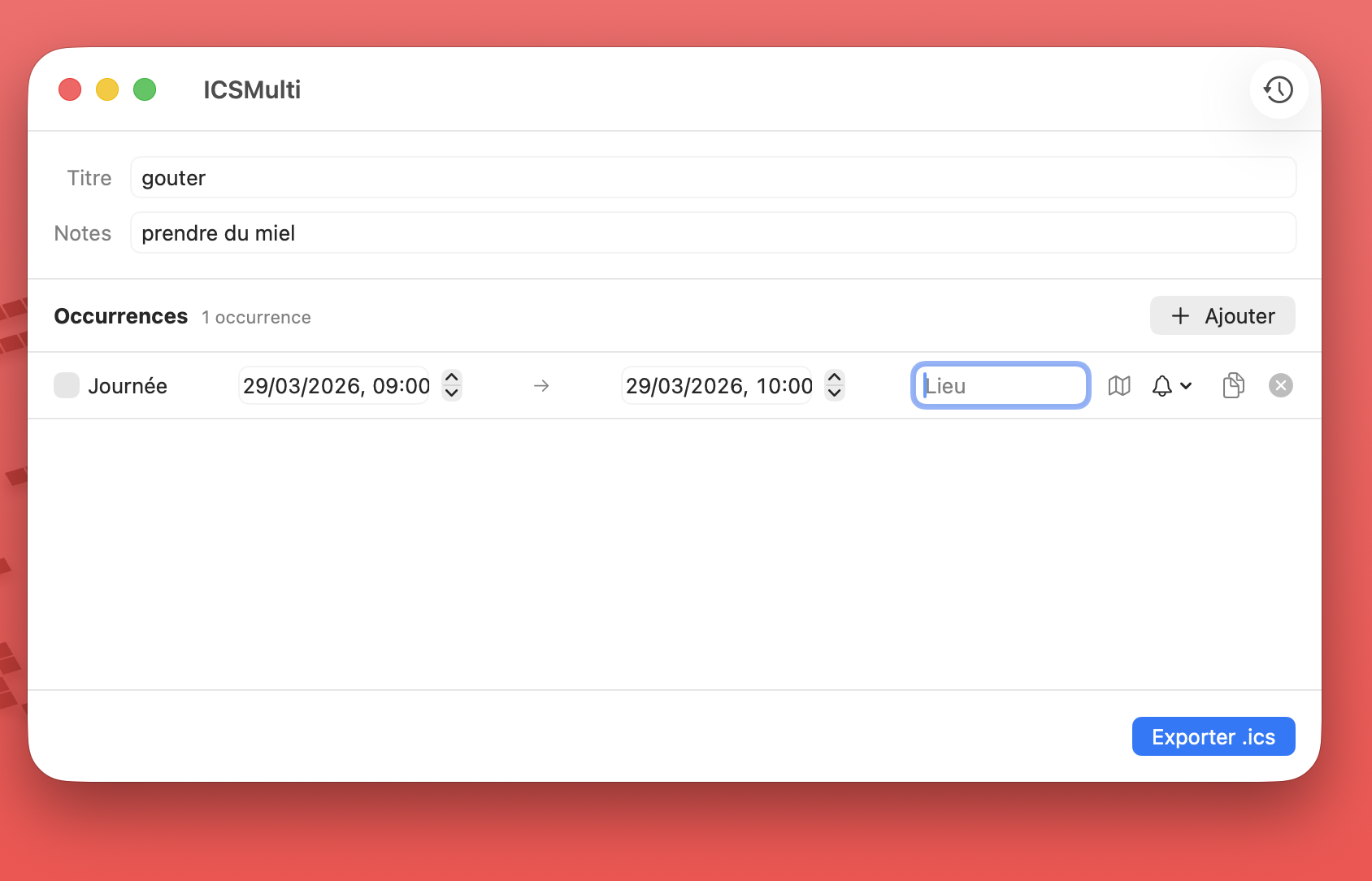 Capture d'écran ICSMulti